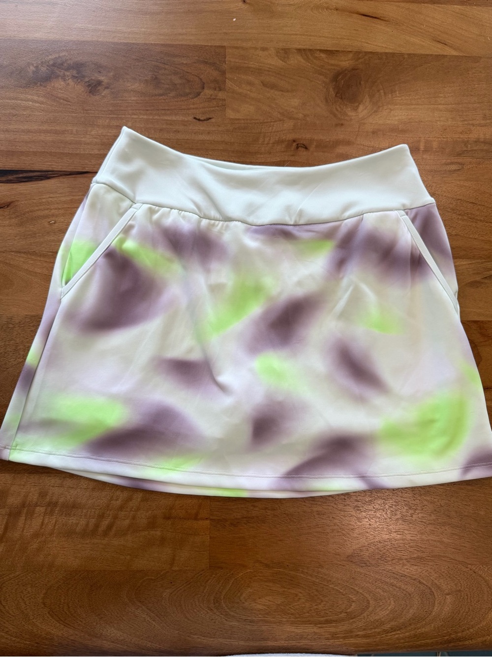 adidas White athletic tennis Skort with Lavender and Lime Print Size Small